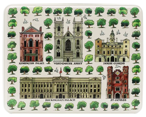 Caja de lata rectangular con diseño Londres