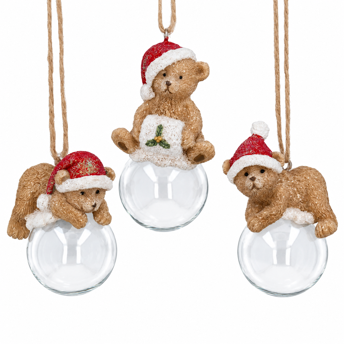 Set de 3 Ositos Navideños en Bola