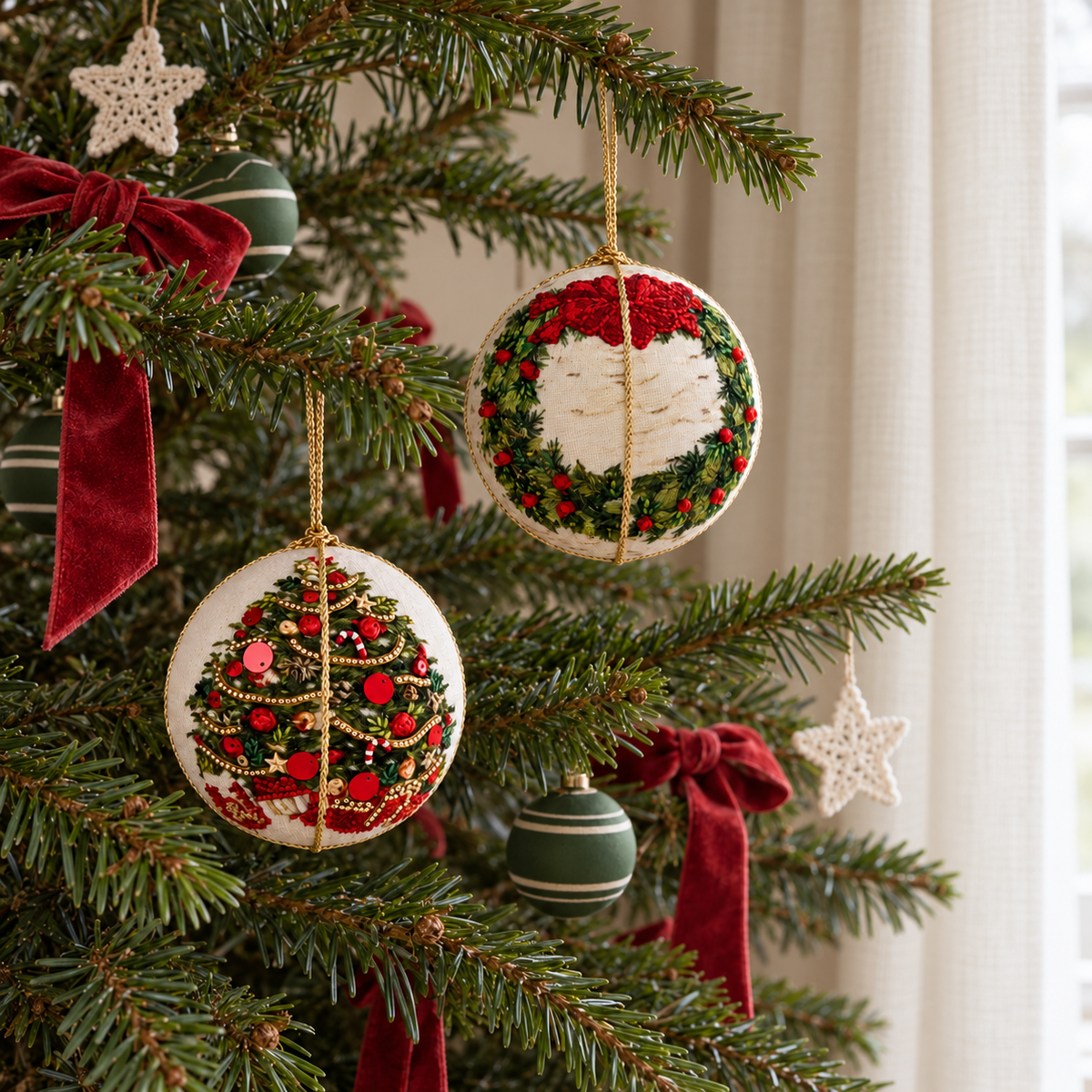 Adornos Navideños Esferas “Doble Vista Festiva" en terciopelo