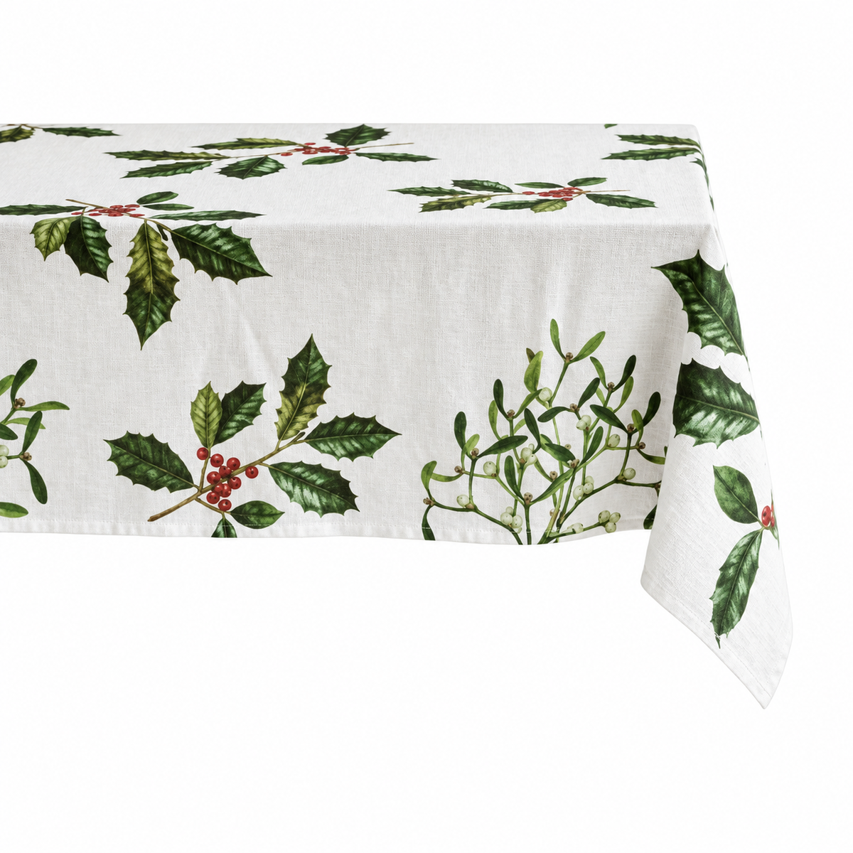 Mantel de lino  "Holly & Mistletoe Christmas" (170x330 cm)