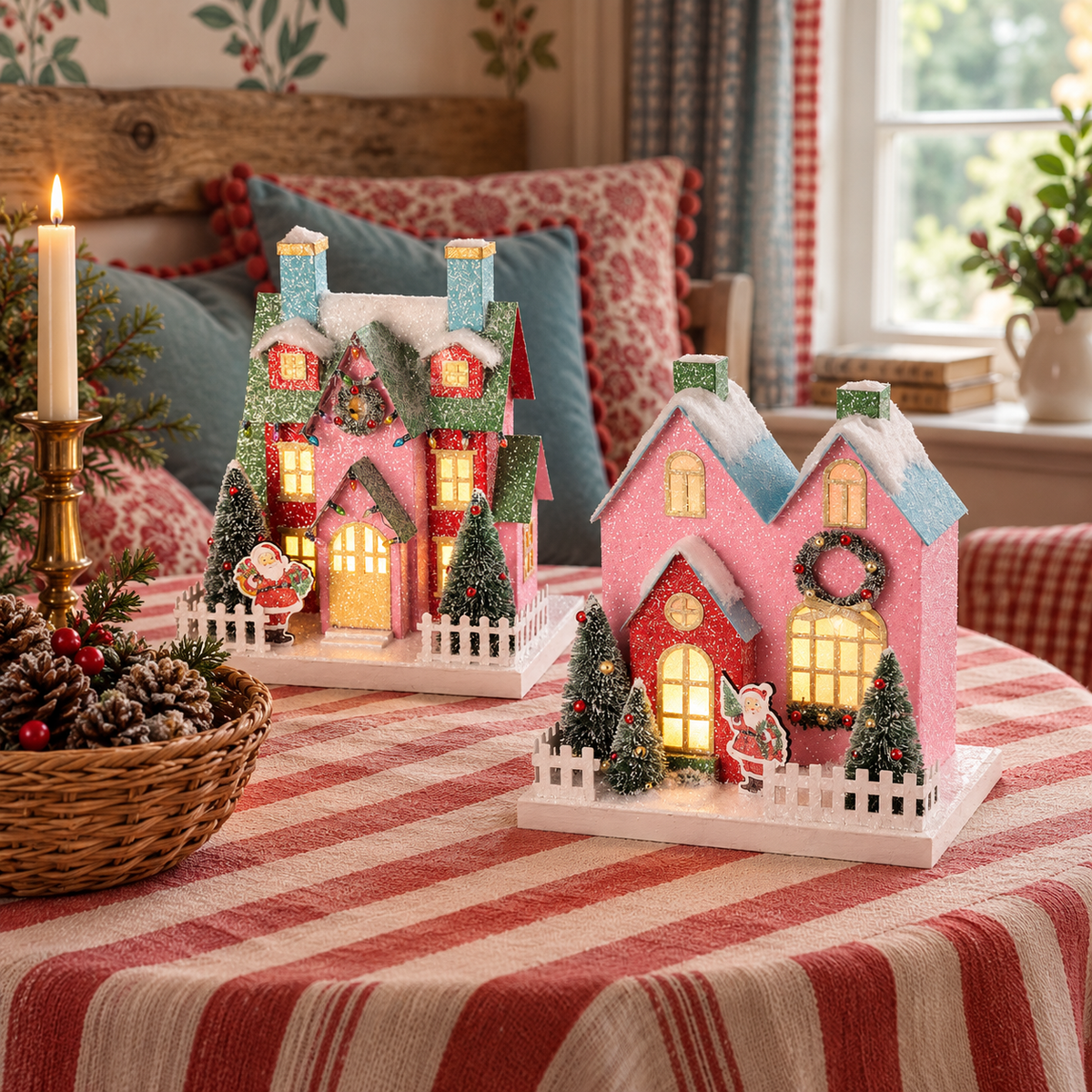 Decoración Navideña Mágica: Casas con luz