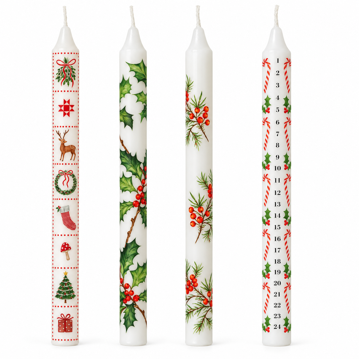 Velas navideñas decoradas