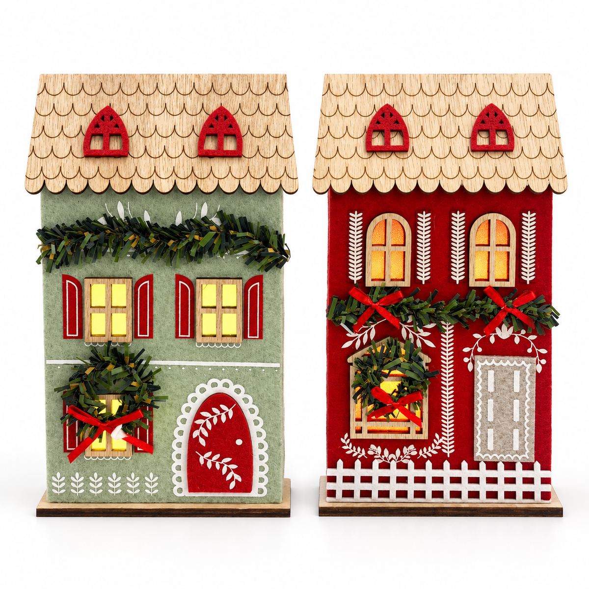 Casitas navideñas con luz