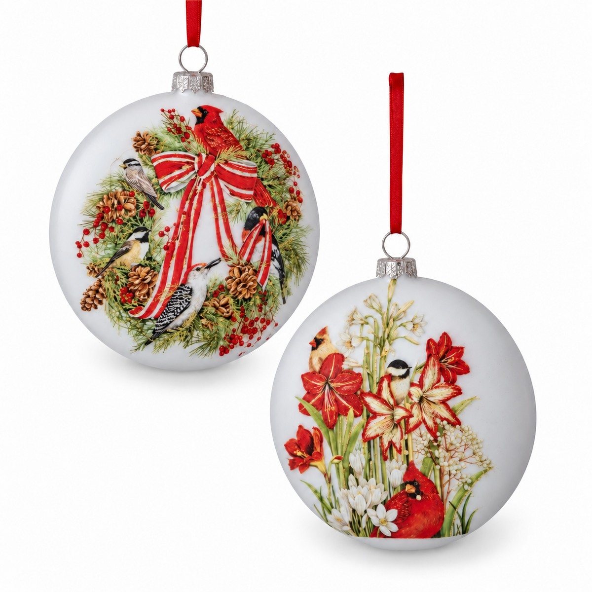 Bolas de Navidad de Aves e Ilustraciones Botánicas