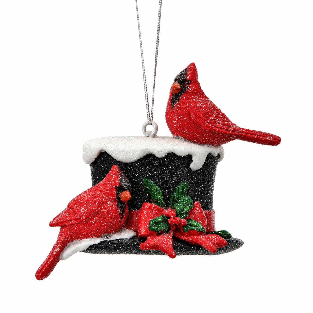 Sombrero de muñeco de nieve con cardenales