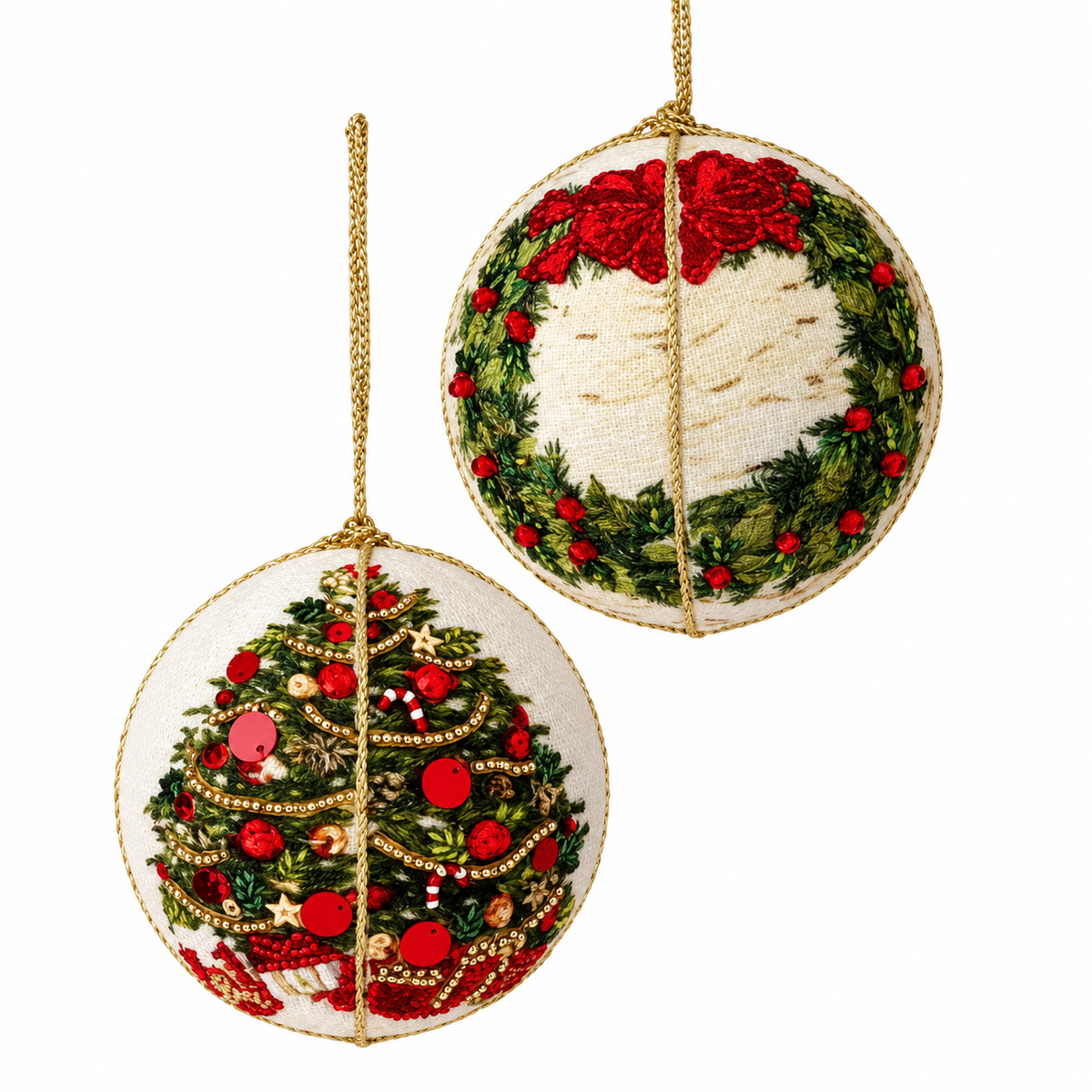 Adornos Navideños Esferas “Doble Vista Festiva" en terciopelo