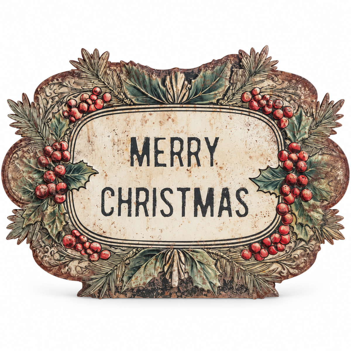 Panel decorativo de metal Merry Christmas