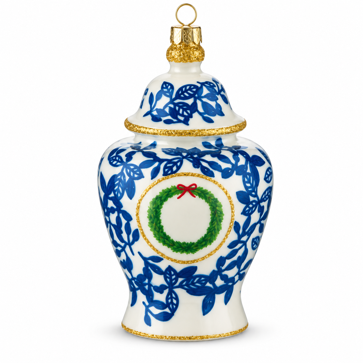 Adorno de árbol tarro con corona de Navidad