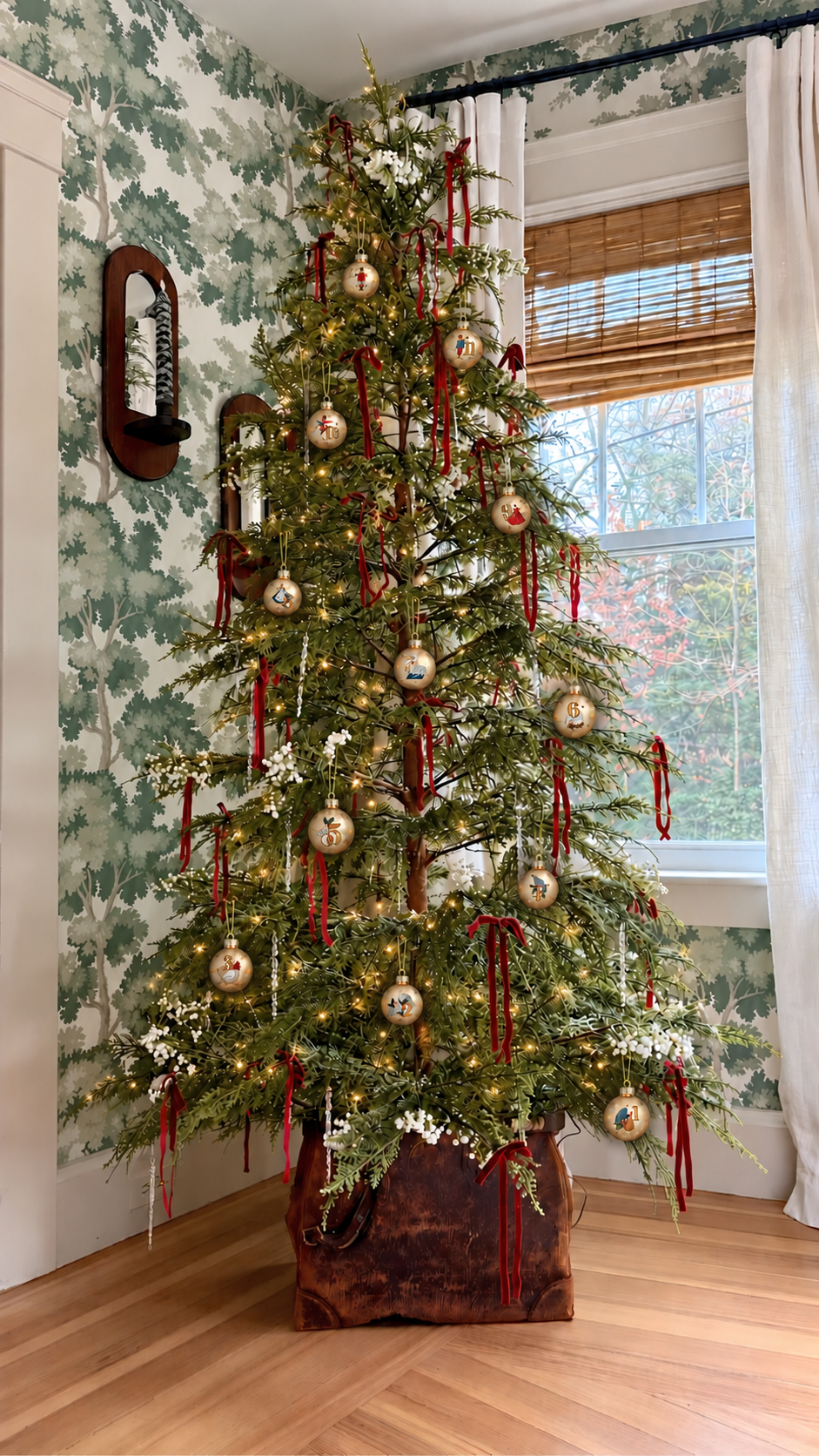 Set decorativo de 12 bolas "twelve days of Christmas"