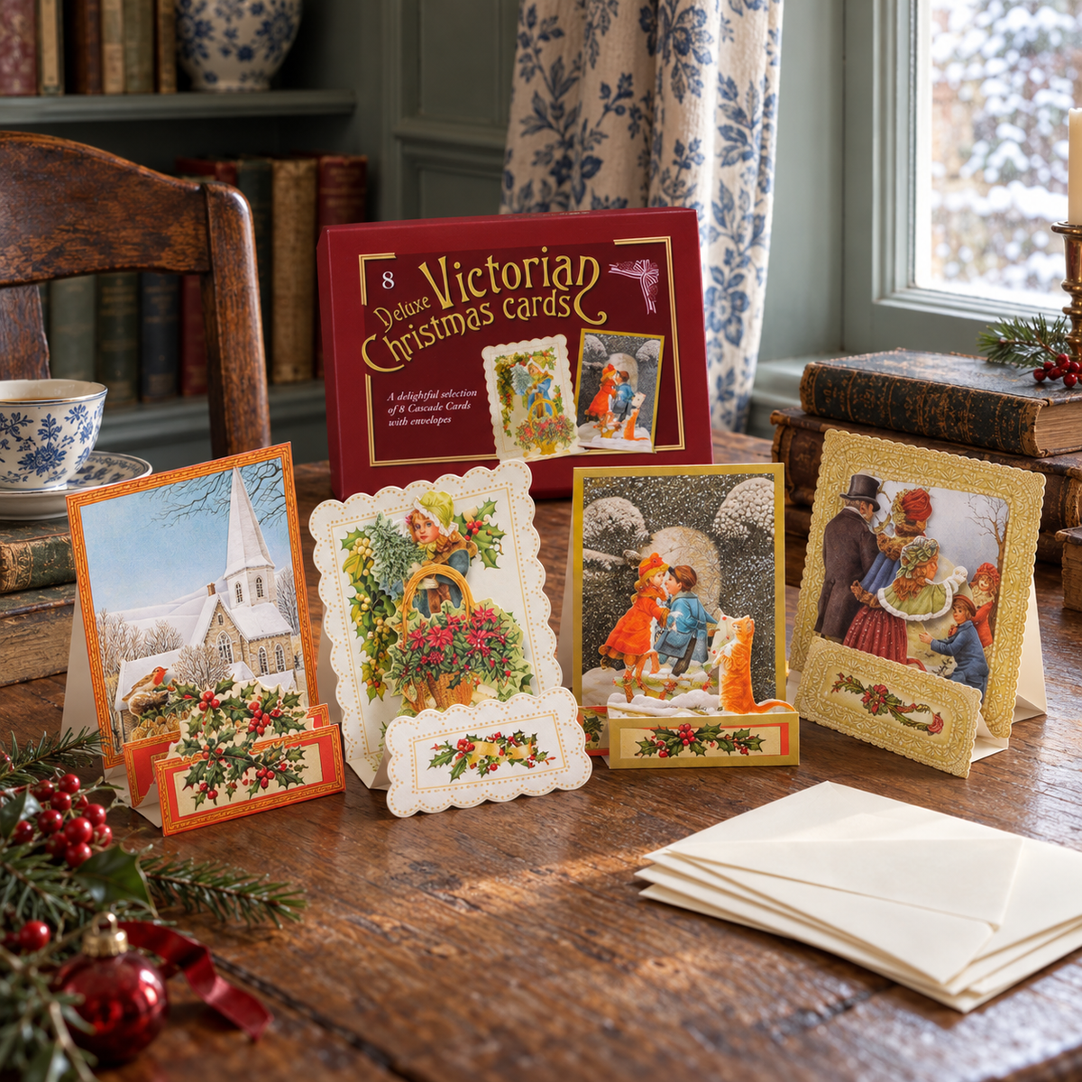 Surtido de 8 tarjetas navideñas victorianas