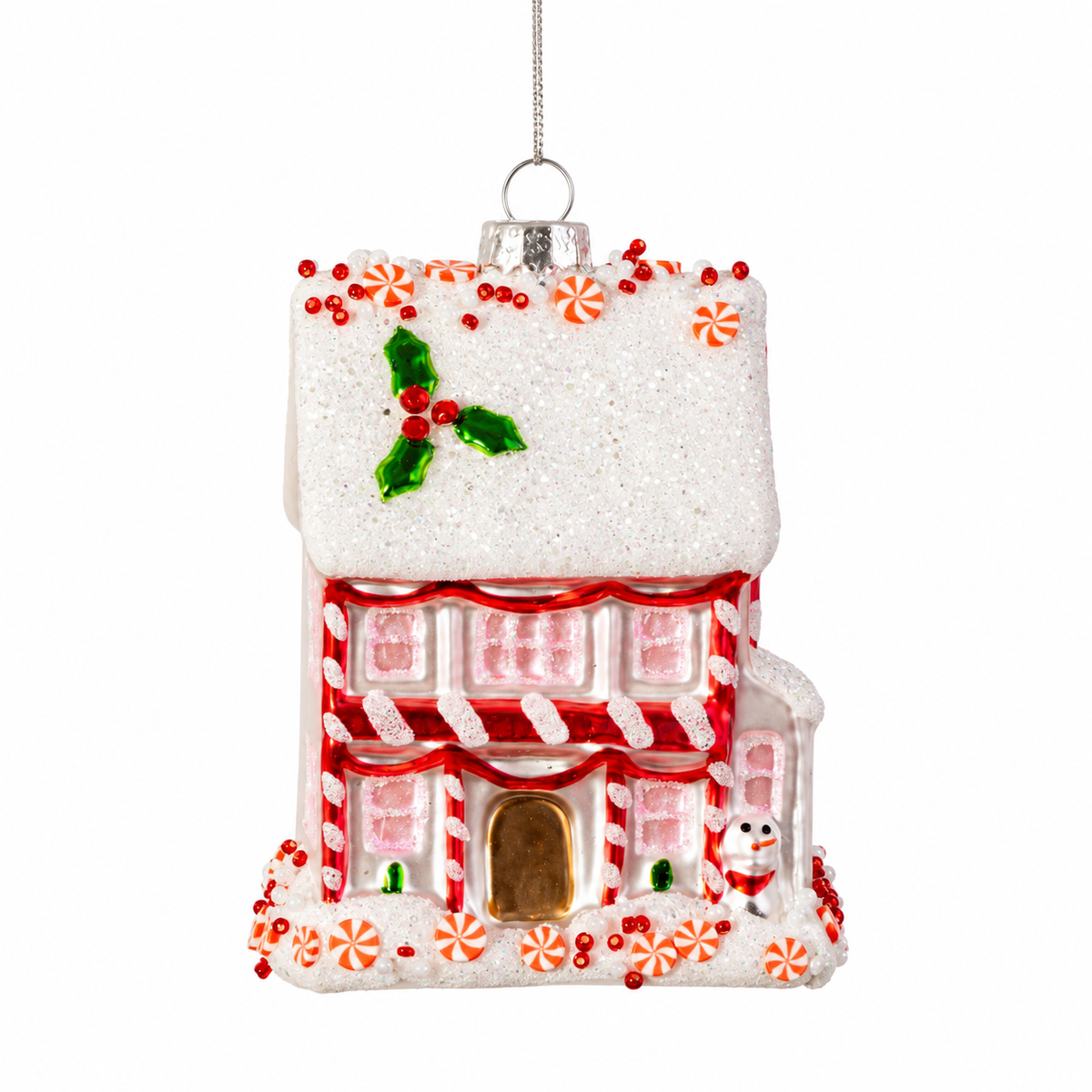 Decoración de árbol en forma de casa de pan de Jengibre