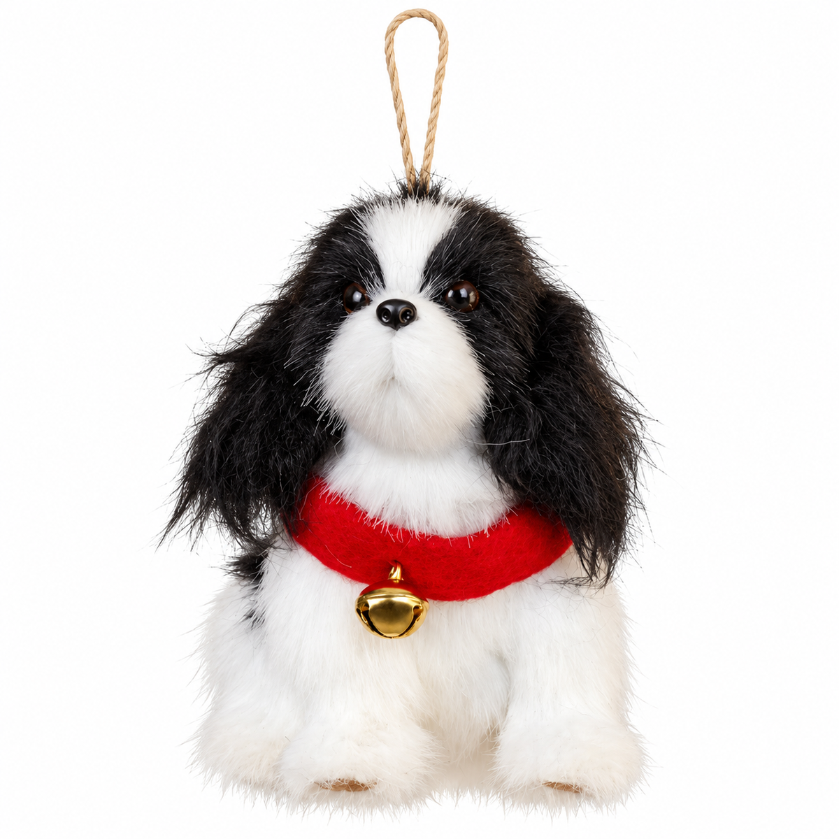 Adorno de Navidad de cocker spaniel blanco y negro