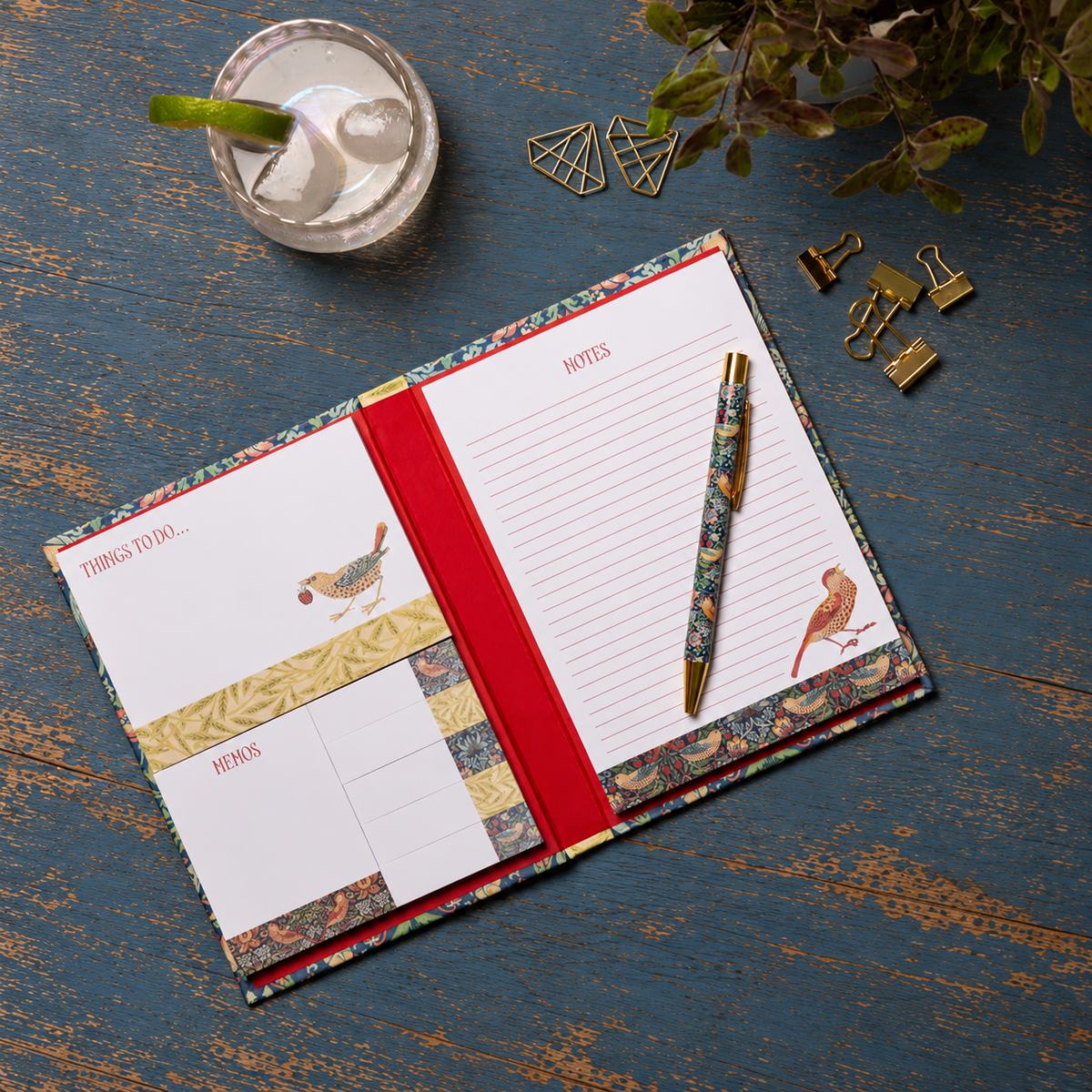 Carpeta de Notas Adhesivas diseño Strawberry thief
