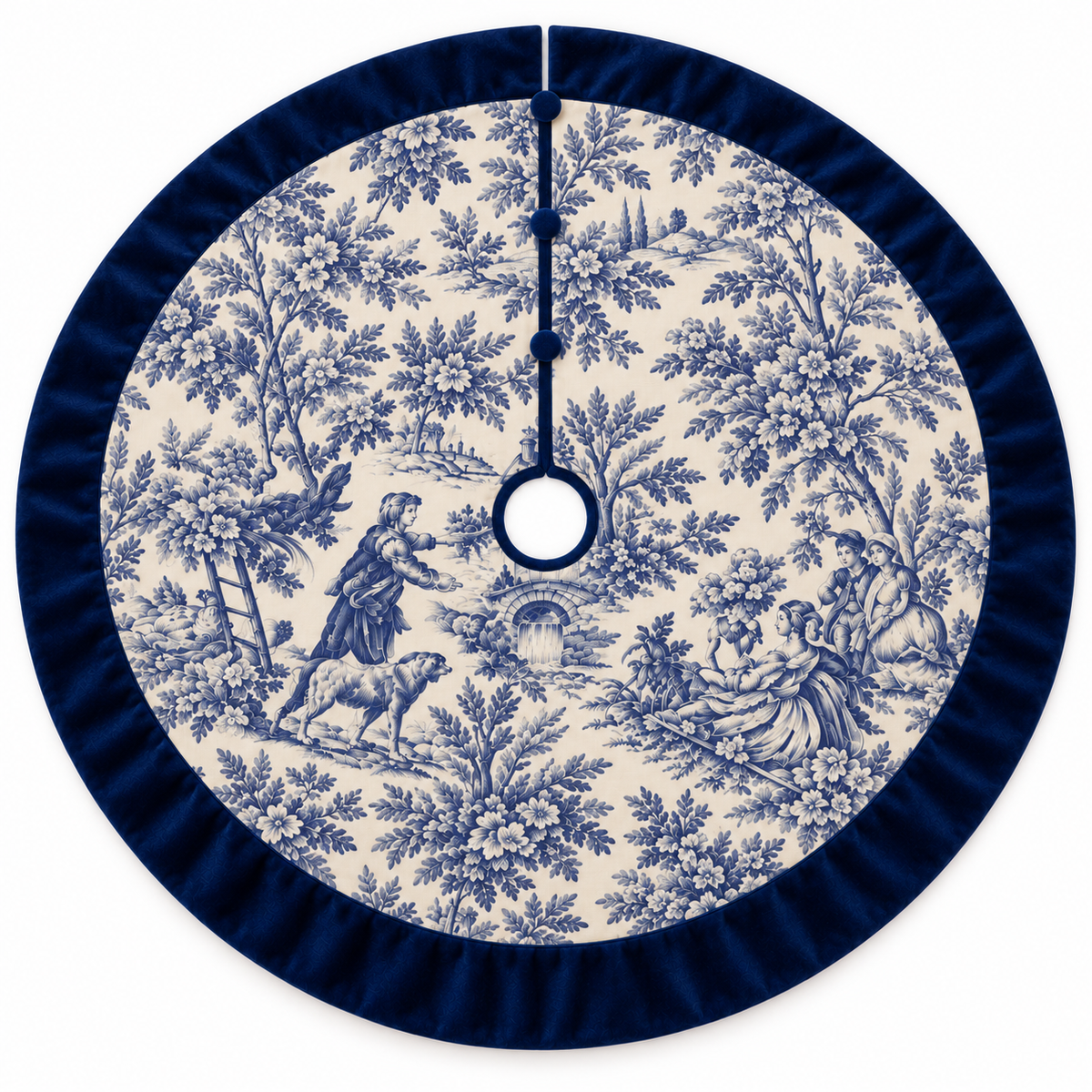 Cubrepíe de toile de jouy