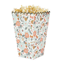 Cargar imagen en el visor de la galería, Cajas de palomitas con diseño floral y borde dorado, paquete de 8