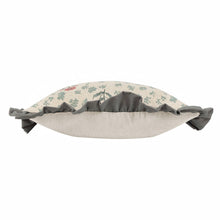 Cargar imagen en el visor de la galería, Almohadón con Volantes Estampado Floral de Lino Renata (50 x 50 cm)