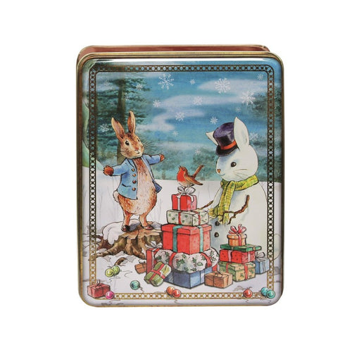 Caja Rectangular grande de Metal Peter Rabbit Christmas