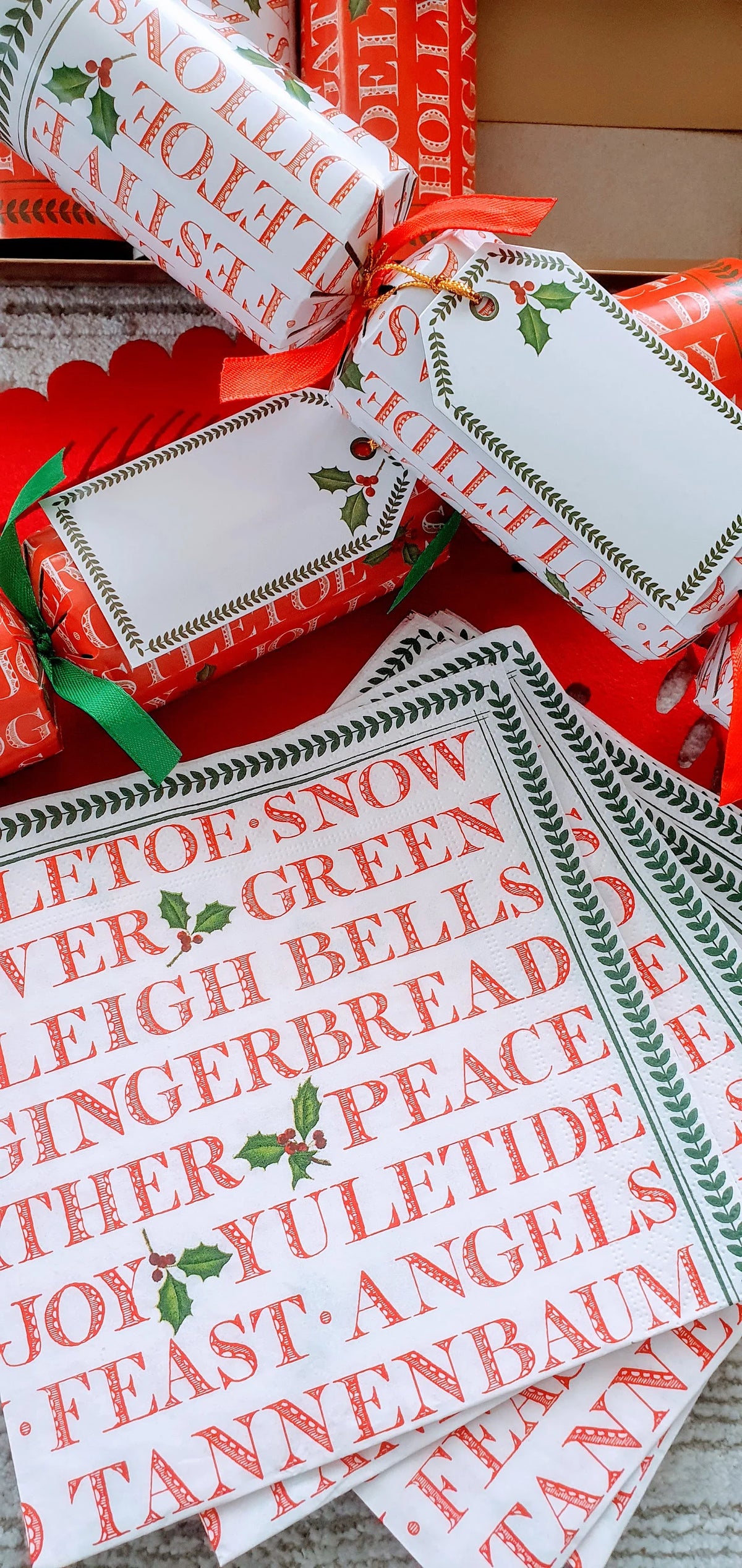Servilletas almuerzo de papel diseño alegría de Navidad