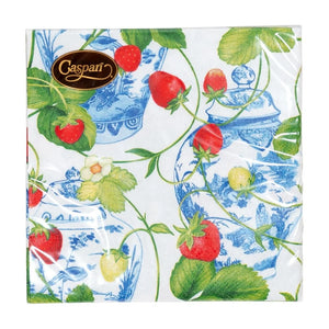 Servilletas almuerzo de papel diseño Fresas y nata