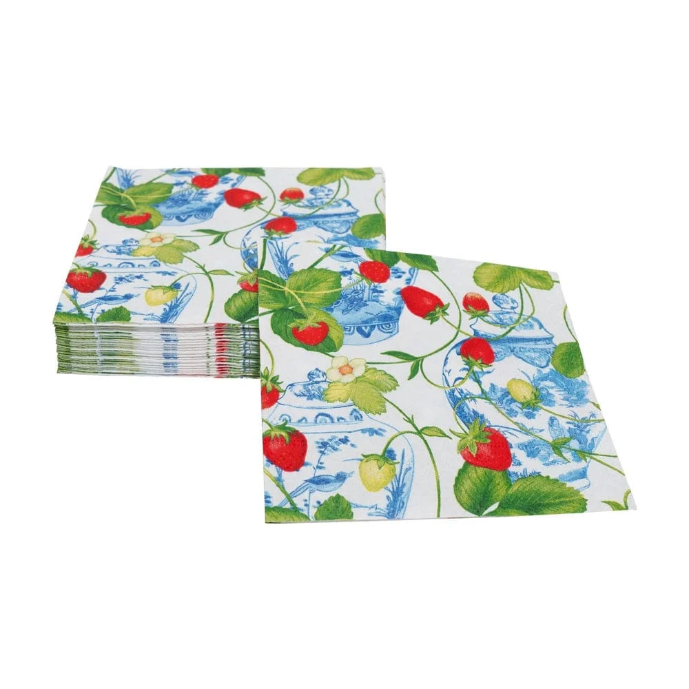 Servilletas almuerzo de papel diseño Fresas y nata