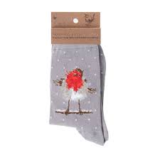 Calcetines mujer petirojo de navidad