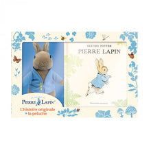 Cargar imagen en el visor de la galería, Set de regalo de peluche y libro Peter Rabbit