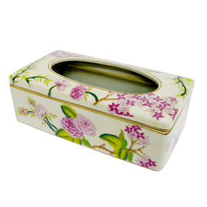 Caja de cerámica diseño camelia para pañuelos