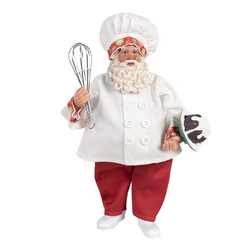 Figura decorativa de Papá Noel chef – Santa Claus repostero navideño