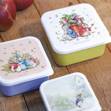 Cargar imagen en el visor de la galería, Set de tres tuppers de melamina diseño Petter Rabbit