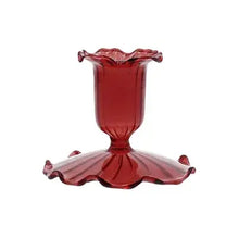 Cargar imagen en el visor de la galería, Candelabro de cristal rojo