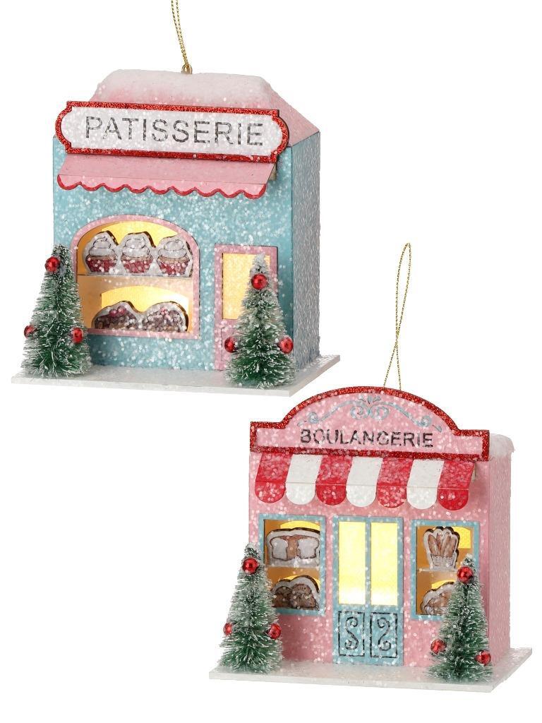 Adorno Navideño Colgante con Luz: Tiendas Dulces "Azucaradas"