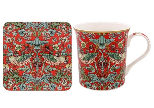 Taza y Posavasos William Morris 'Strawberry Thief'