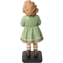Cargar imagen en el visor de la galería, Figura decorativa niña con vestido verde y plato