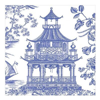 Servilletas almuerzo de papel diseño Toile de chinoiserie azul