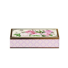 Cargar imagen en el visor de la galería, Caja de lata rectangular con diseño Rosas Vintage