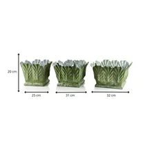 Cargar imagen en el visor de la galería, Macetas decorativas verde en metal