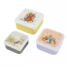 Cargar imagen en el visor de la galería, Set de tres tuppers de melamina diseño Petter Rabbit