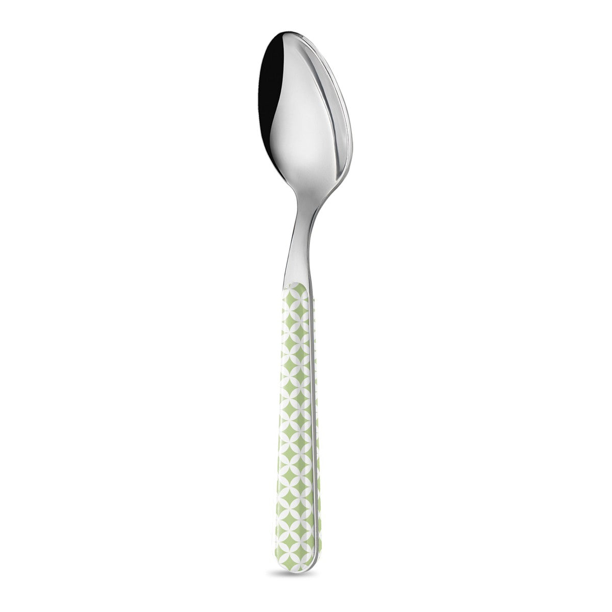 Cubiertos de postre diseño geométrico verde