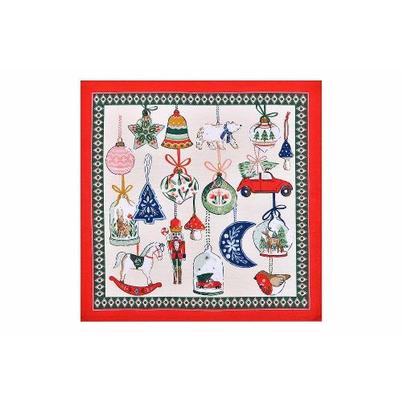 Set de dos servilletas diseño "Christmas ornaments"