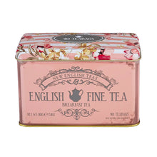 Cargar imagen en el visor de la galería, Cajas de lata con bolsas de té vintage floral rosa