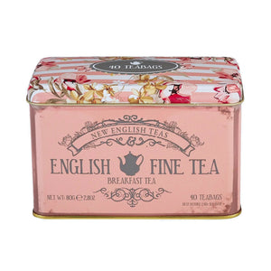 Cajas de lata con bolsas de té vintage floral rosa