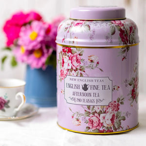 Bote de lata con bolsas de té Lila floral
