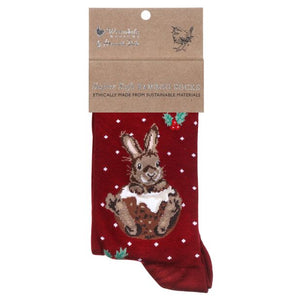 Calcetines diseño conejo navideño (35-38)