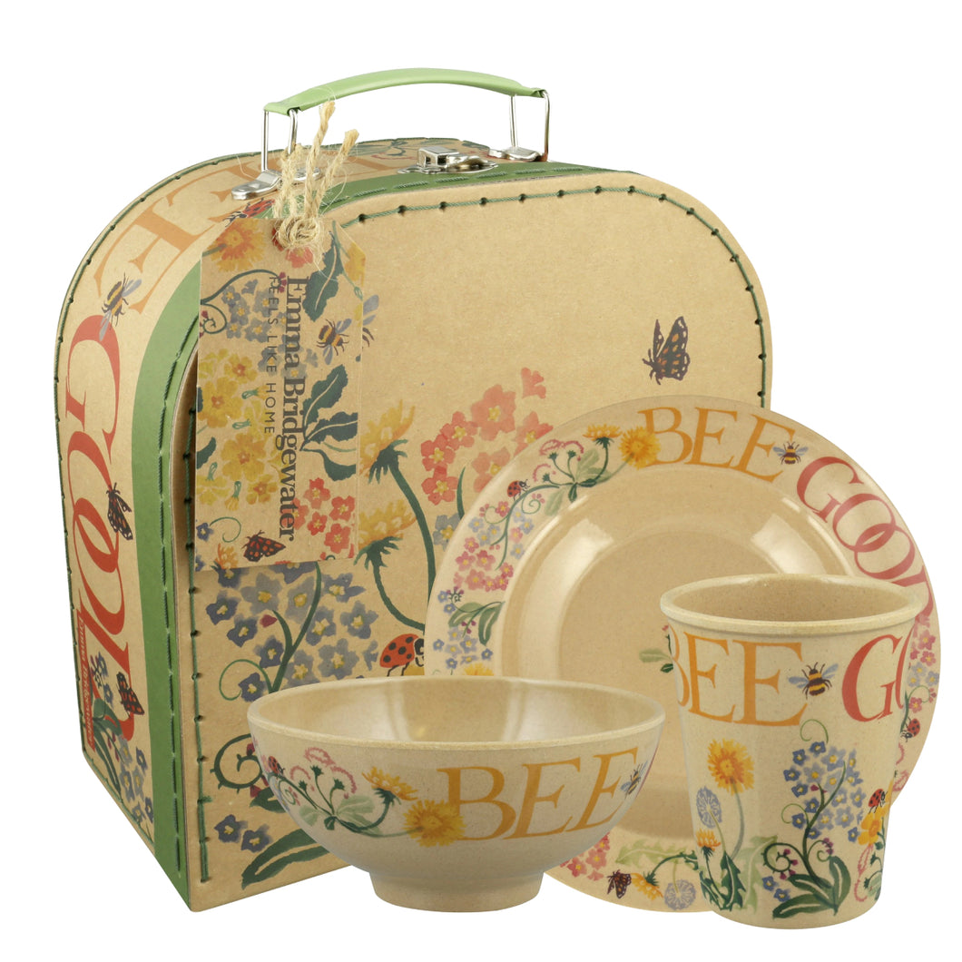 Juego de picnic Bee Good fabricado en cáscara de arroz