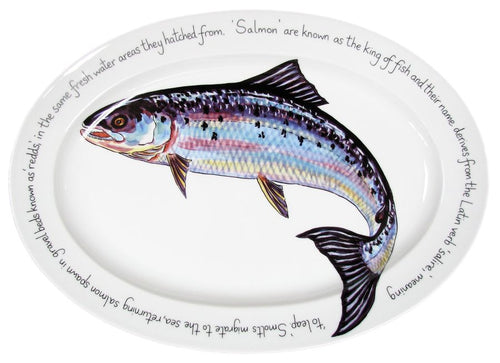 Bandeja de porcelana con diseño de salmón