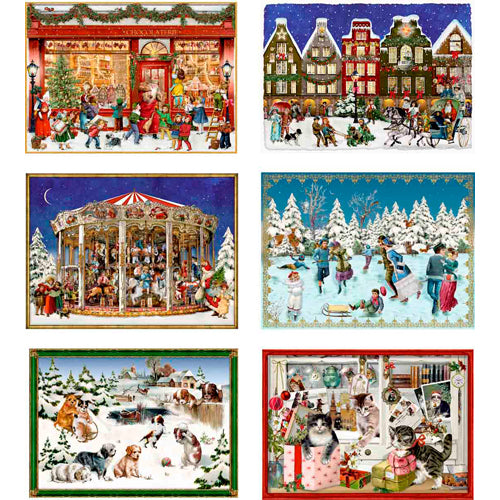 Mini tarjeta postal y calendario de adviento victoriano