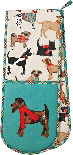 Guante de horno doble con diseño de perros