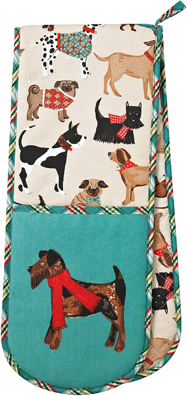 Guante de horno doble con diseño de perros