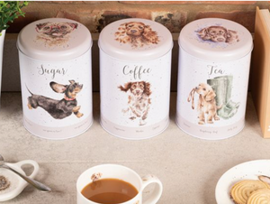 Set de tres latas para el azúcar, el café y el té