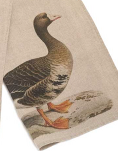 Trapos de cocina de lino con estampado de pato y ganso